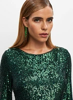 BA Nites - Robe en paillettes à encolure bateau