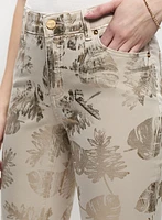 Foil Leaf Print 7/8 Jeans
