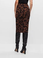 Pull-On Leopard Motif Skirt