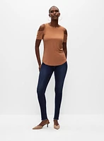 Rhinestone Detail Cold Shoulder Top