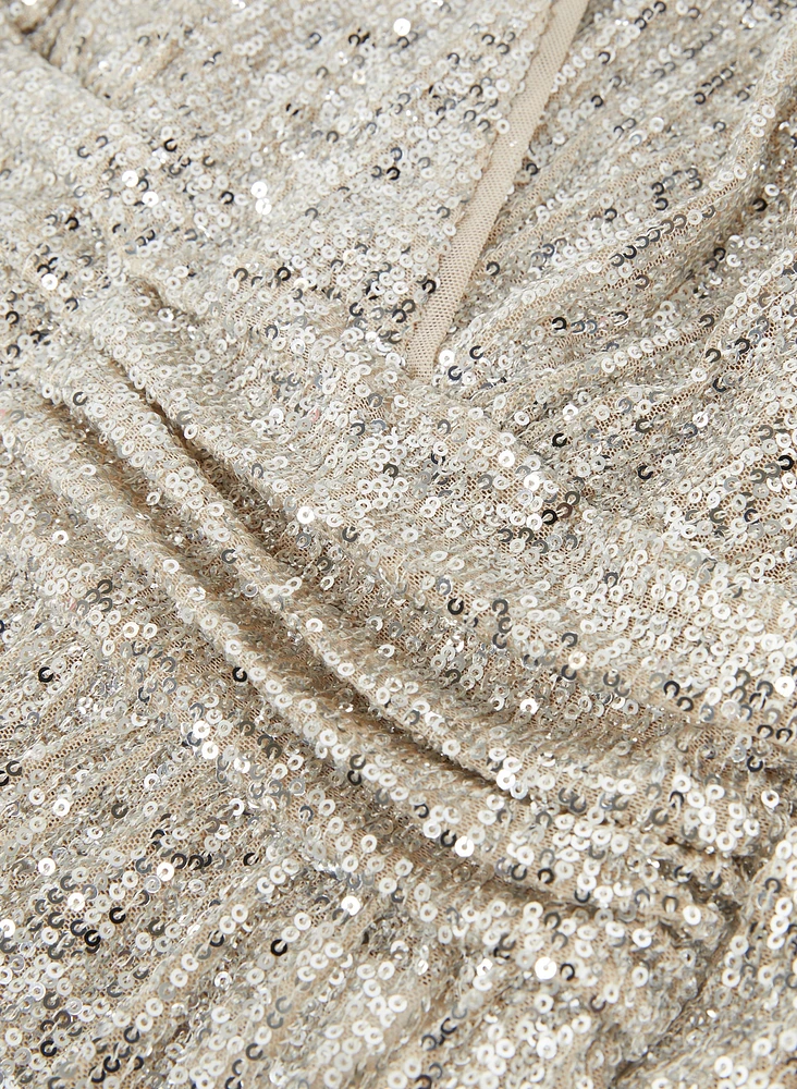 Haut style péplum à paillettes