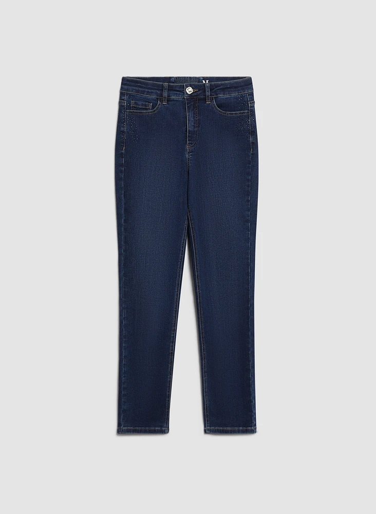 Crystal Detail Slim Leg Jeans