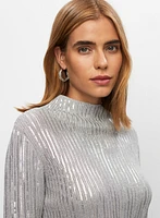Pull en tricot côtelé à paillettes