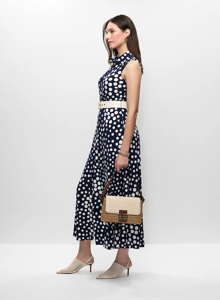 Robe boutonnée à pois