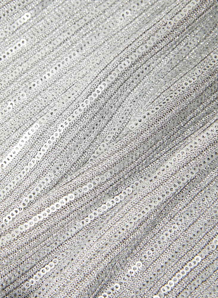 Pull en tricot côtelé à paillettes