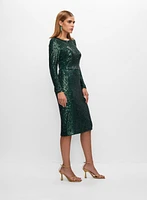 BA Nites - Robe en paillettes à encolure bateau