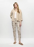 Foil Leaf Print 7/8 Jeans
