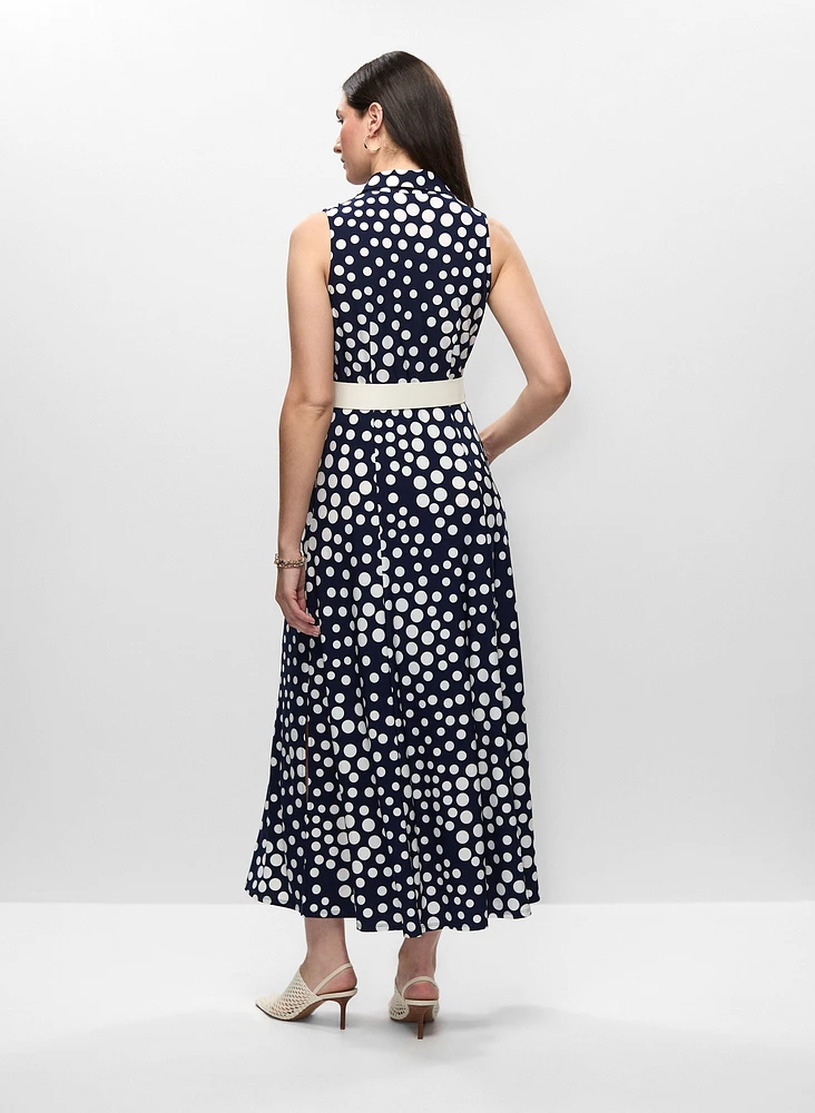 Robe boutonnée à pois