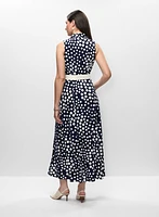 Robe boutonnée à pois