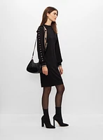 Stud Detail Mock Neck Dress