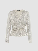 Haut style péplum à paillettes