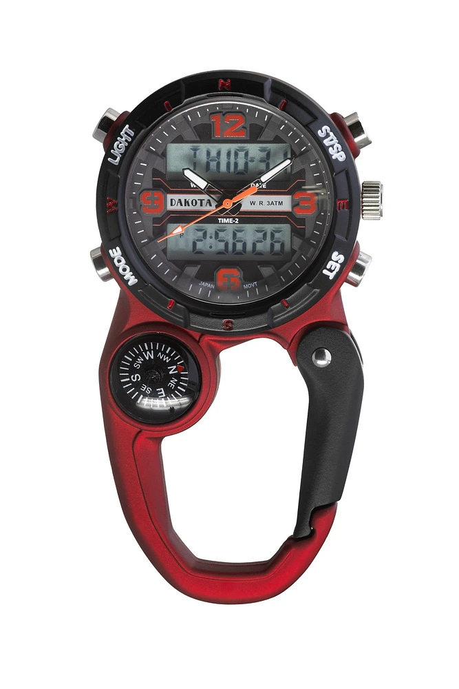 Ana Digi Miniclip - Red Case with Red/Black Dial and Normal LCD