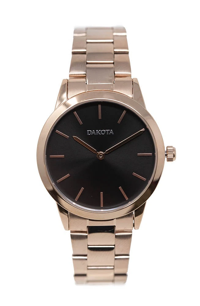 Midsize Sunray - Rose Gold Case/Band Black Dial