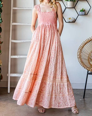 Wide Leg Jumpsuit, Bianca Washed Eyelet- PINK by Oli & Hali ONLY 2 LEFT!