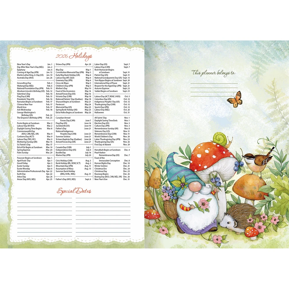 Gnome Sweet Gnome 2026 Monthly Pocket Planner