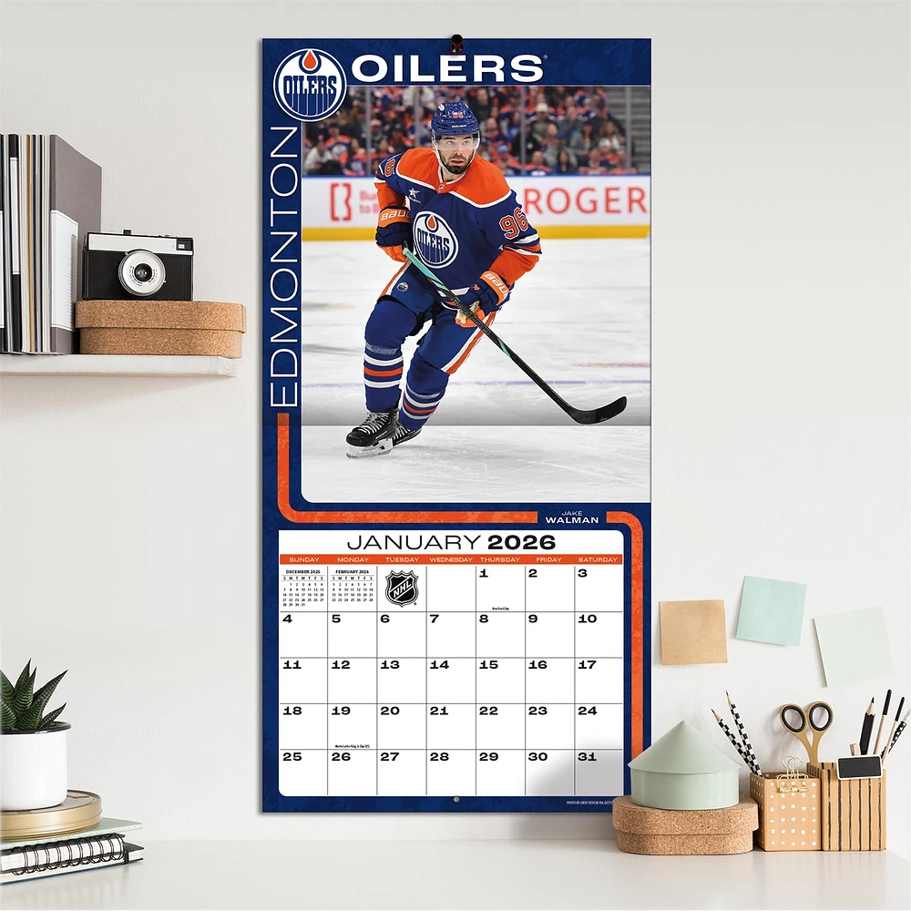 NHL Edmonton Oilers 2026 Wall Calendar