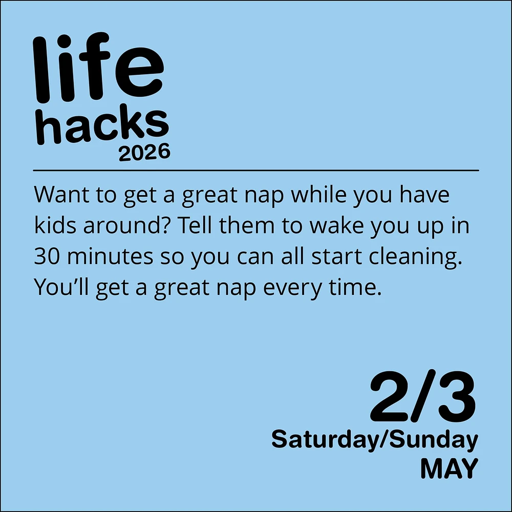 Life Hacks 2026 Box Calendar
