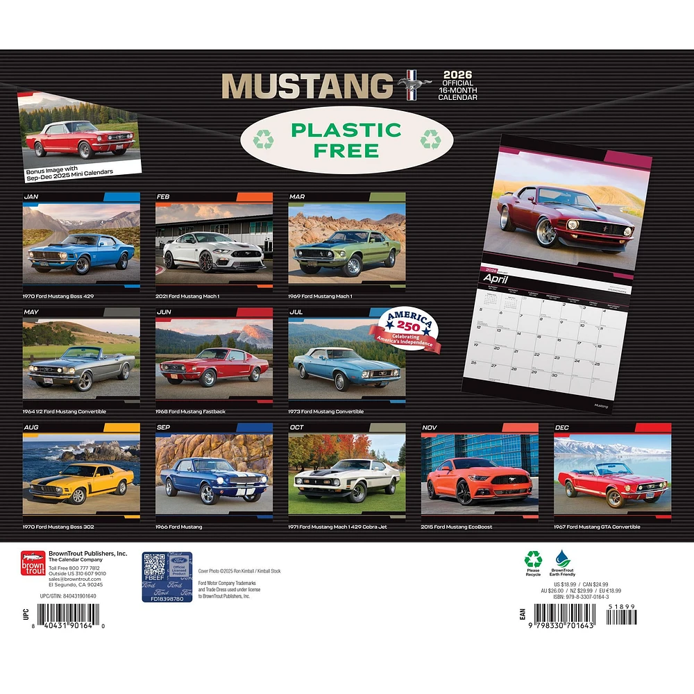 Mustang 2026 Wall Calendar