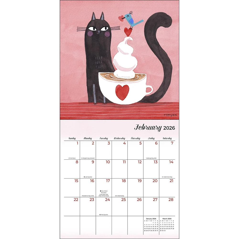 Feline 2026 Mini Calendar