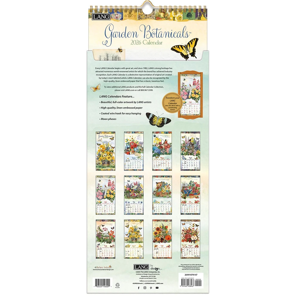 Garden Botanicals 2026 Slim Calendar - Online Exclusive
