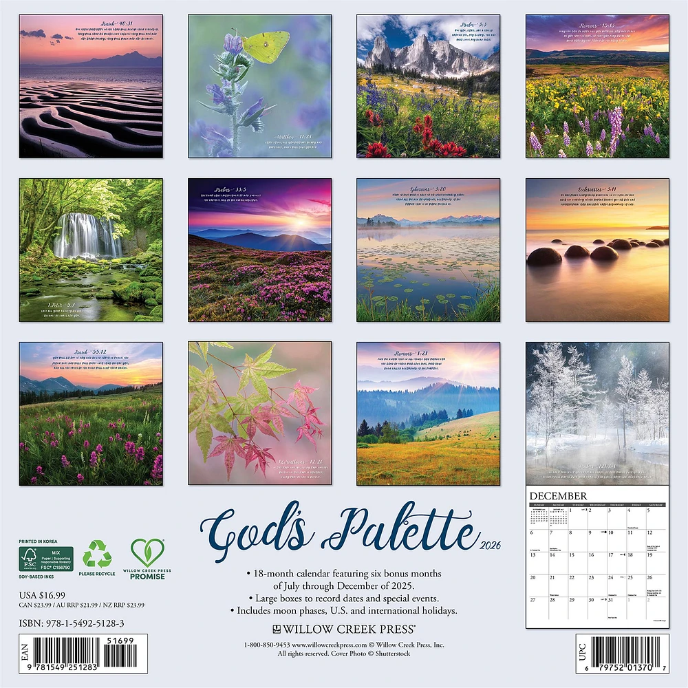 Gods Palette 2026 Wall Calendar - Online Exclusive