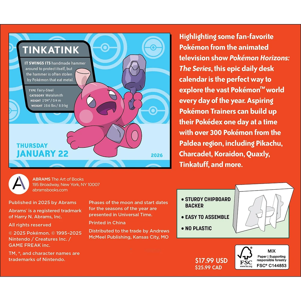 Pokémon 2026 Box Calendar