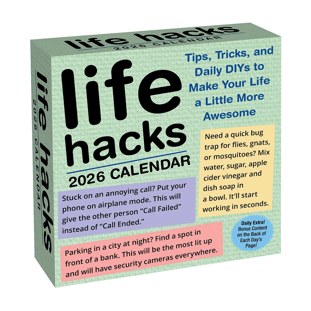 Life Hacks 2026 Box Calendar