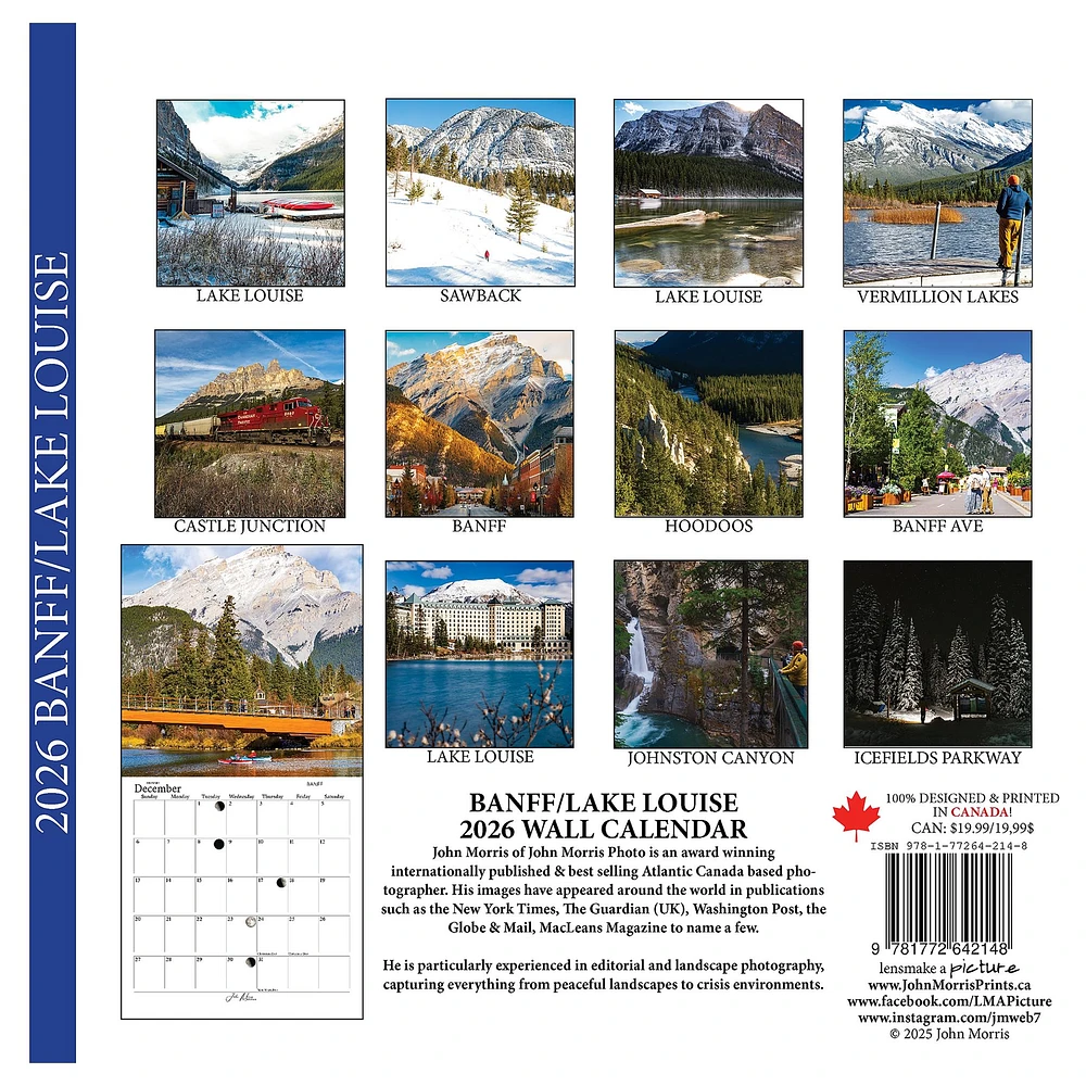 Banff And Lake Louise Wall 2026 Calendar