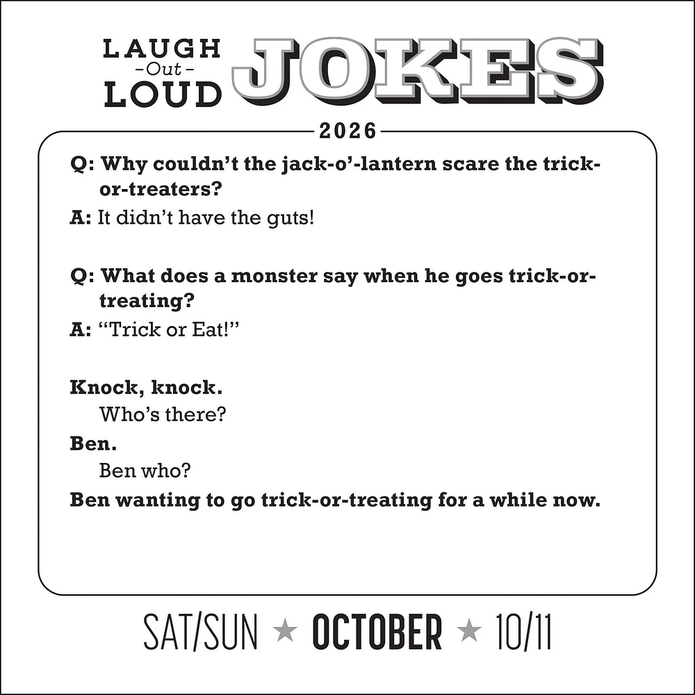 Laugh-Out-Loud Jokes 2026 Box Calendar - Online Exclusive