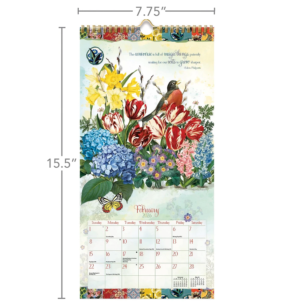 Garden Botanicals 2026 Slim Calendar - Online Exclusive
