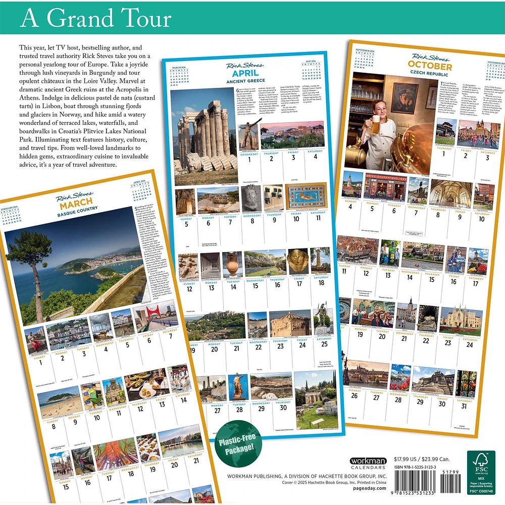 Europe 365 Rick Steves 2026 Wall Calendar