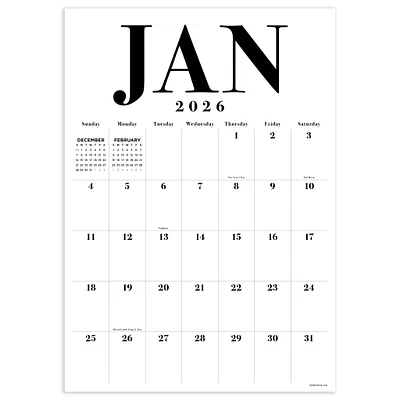 Typography 2026 Poster Calendar
