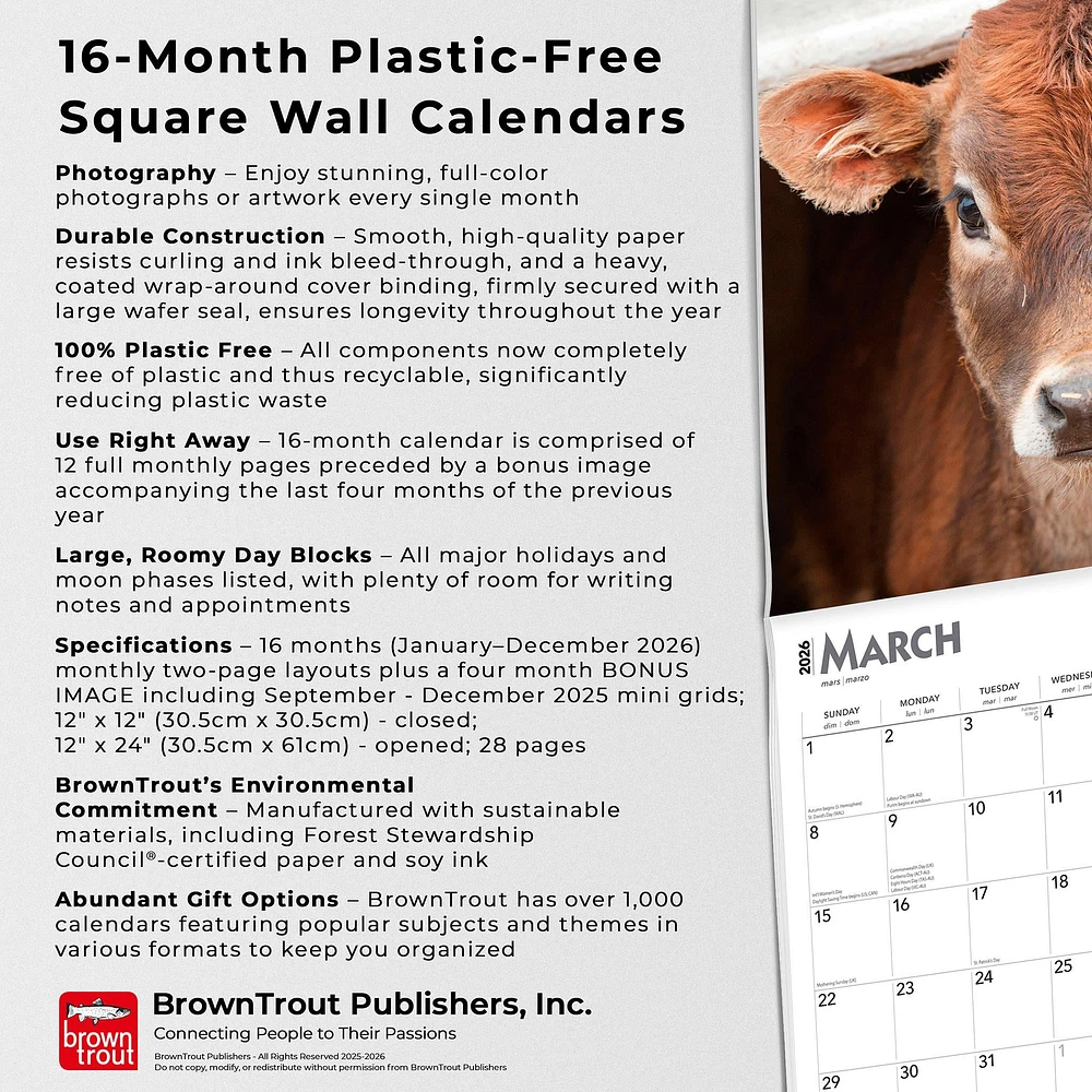 Baby Moo Moos 2026 Wall Calendar - Online Exclusive