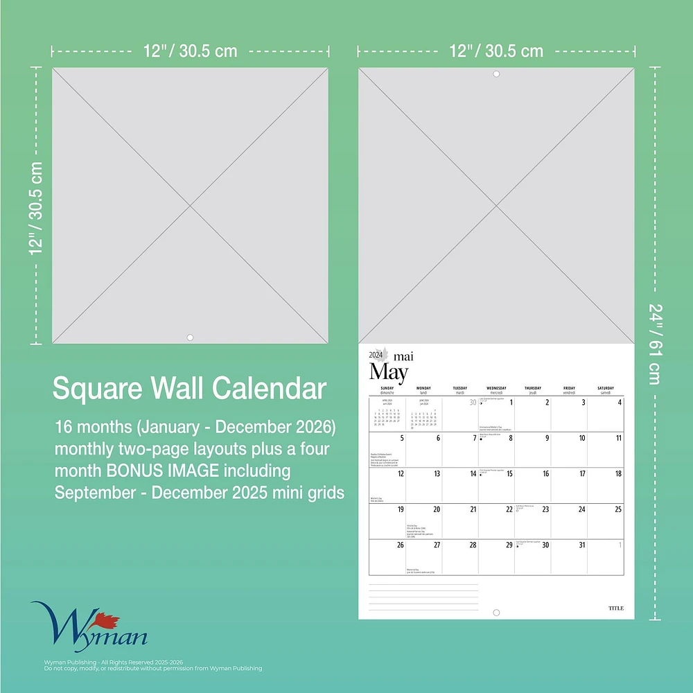 Ontario 2026 Wall Calendar