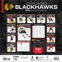 NHL Chicago Blackhawks 2026 Wall Calendar