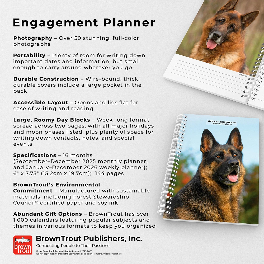 German Shepherds 2026 Engagement Calendar - Online Exclusive