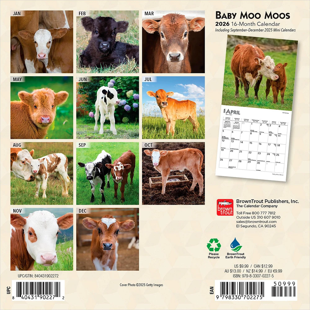 Baby Moo Moos 2026 Mini Calendar - Online Exclusive