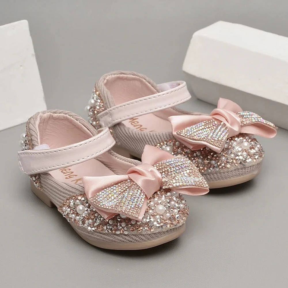 Girls Mary Jane Ballerina Flats Glitter Princess Dress Shoes