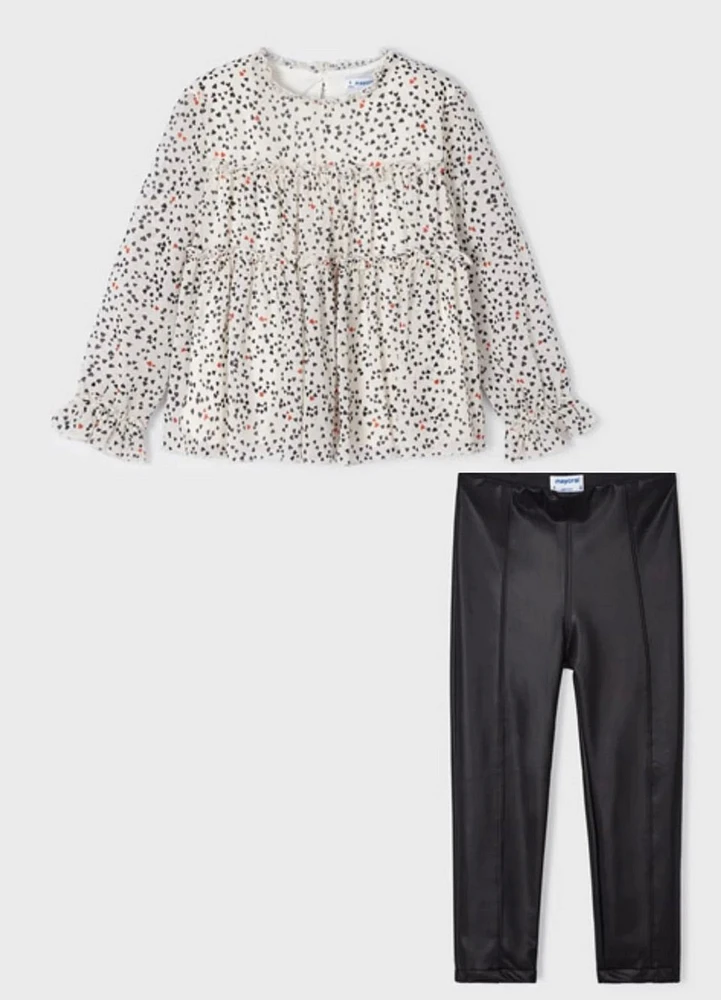 Mayoral blouse and leggings set