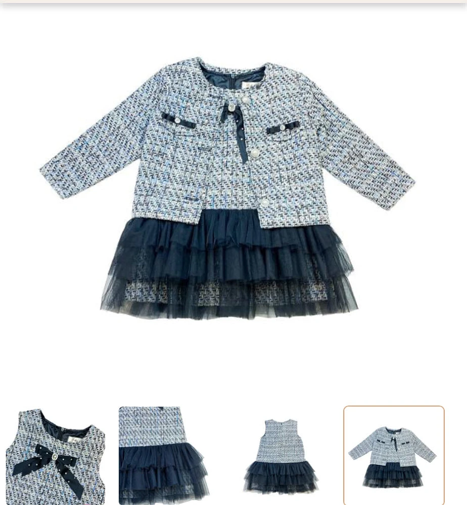 Doe a Dear Bow Brooch Tweed Dress