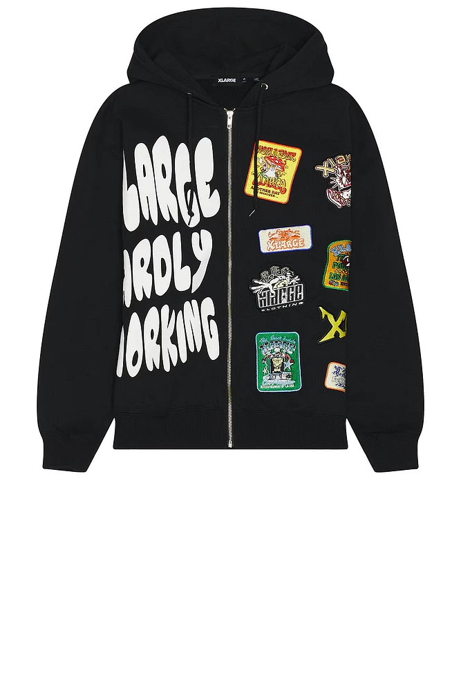 XLARGE: Multi Logo Zip Up Hoodie