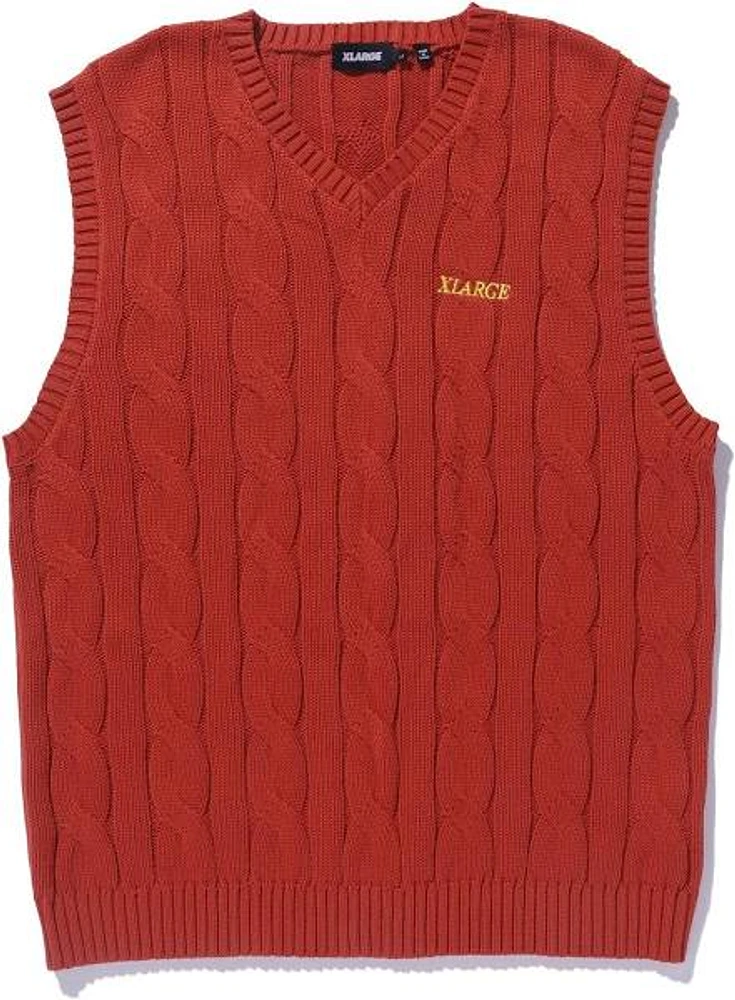 XLARGE: CABLE KNIT SLEEVELESS VEST