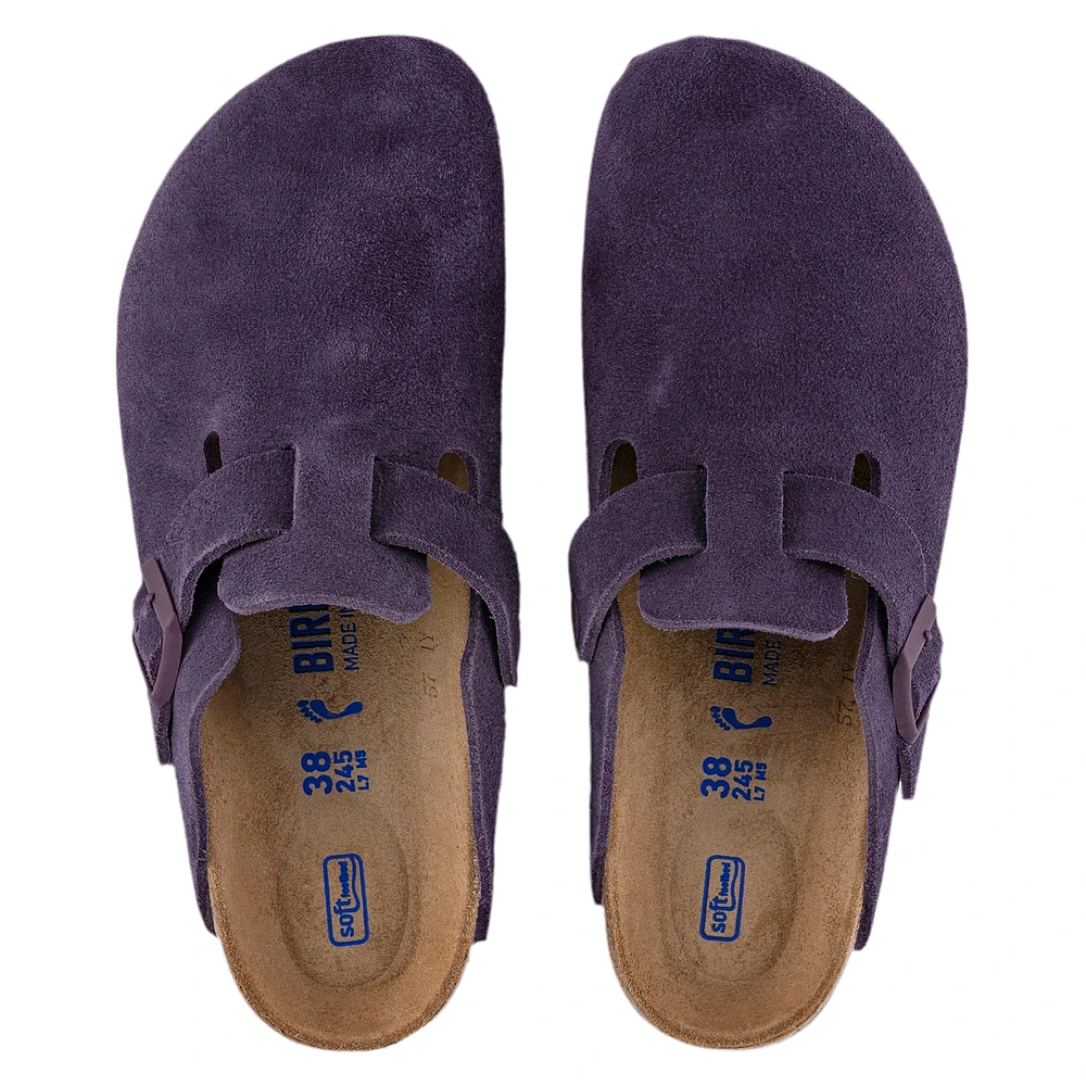 BIRKENSTOCK: BOSTON SUEDE LEATHER CLOG - WINE