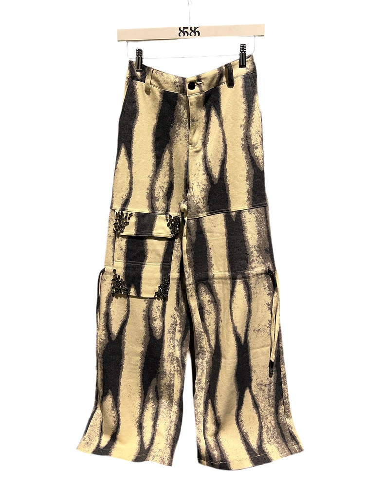 BALBOA: TIE DYE CARGO PANTS W/ RHINESTONES