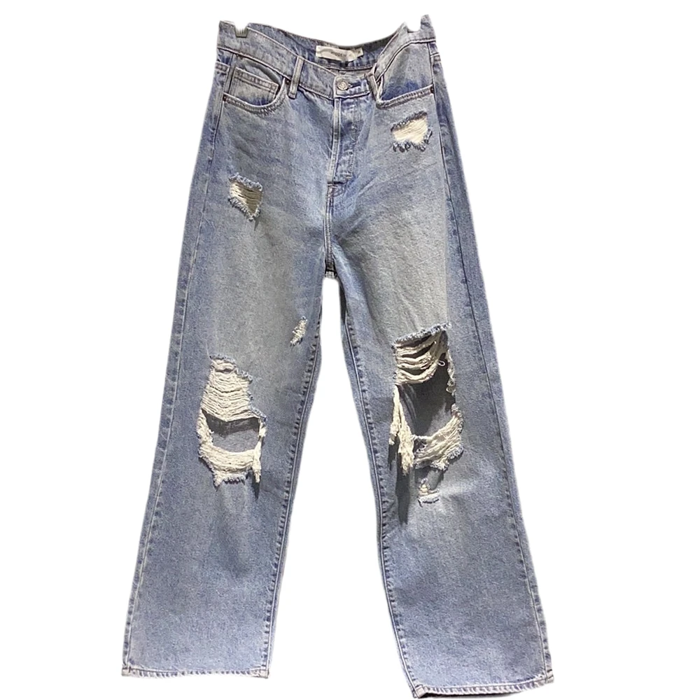 HIDDEN: Distressed Straight Leg Jeans