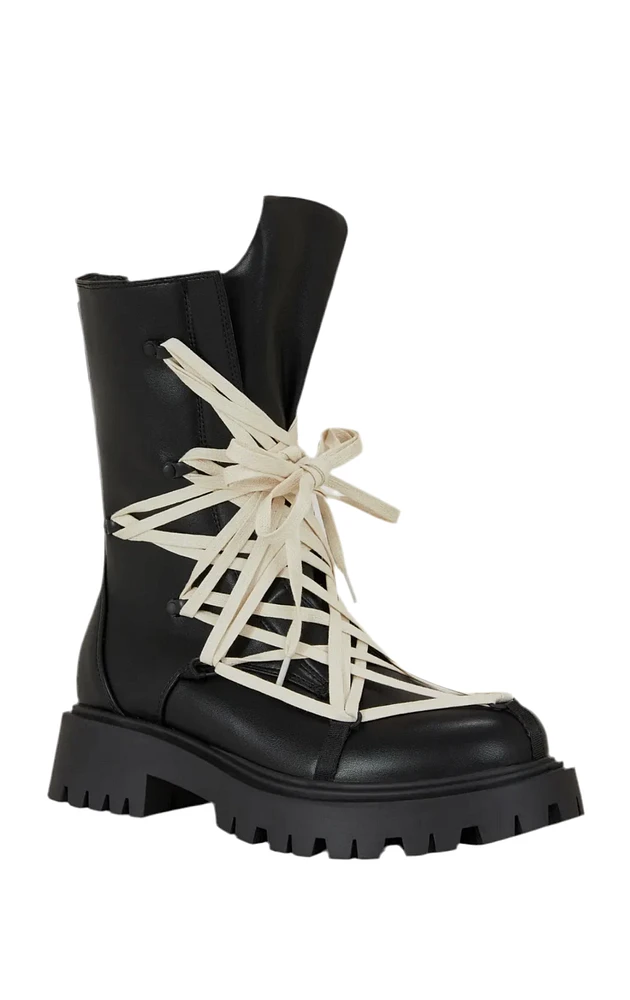 AZALEA WANG: LACE UP COMBAT BOOTS
