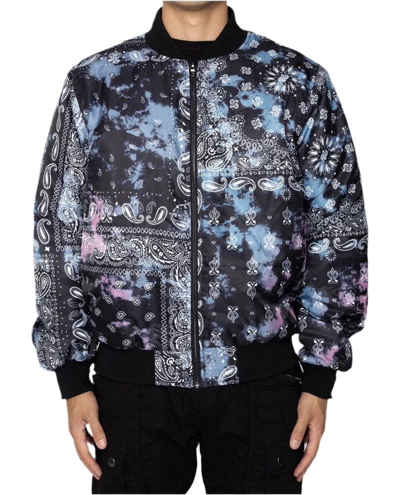 EPTM: TIE DYE BANDANA PRINTED BOMBER JACKET