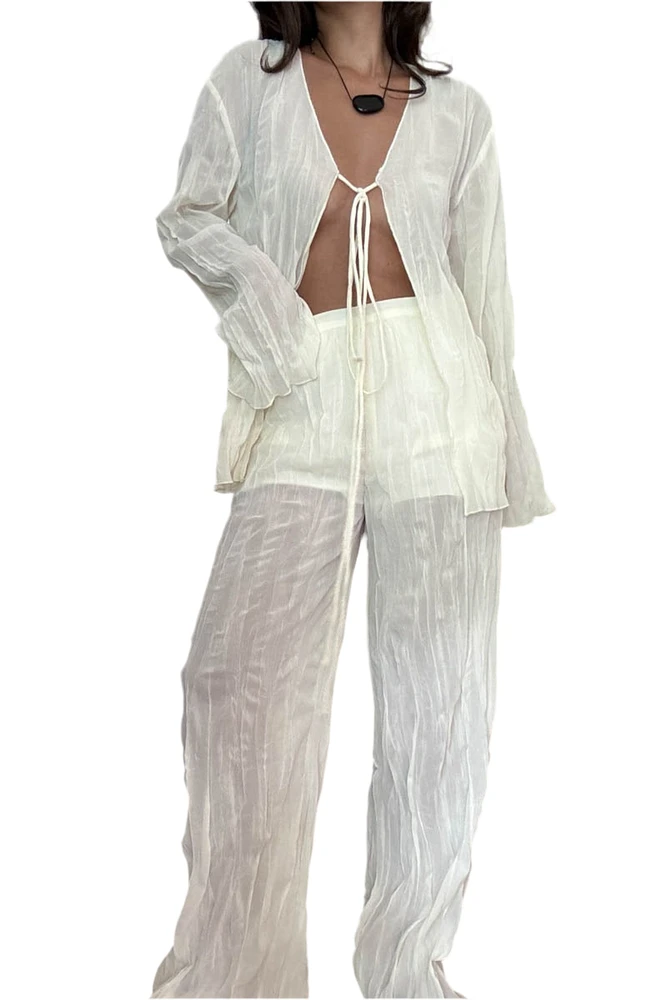 8586: THE SHEER CREAM PANTS