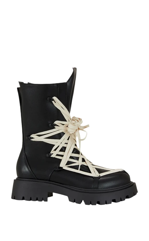 AZALEA WANG: LACE UP COMBAT BOOTS