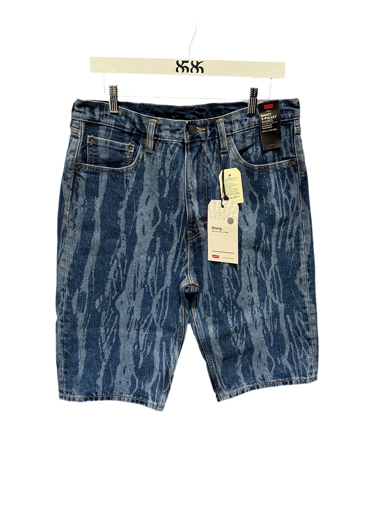 LEVIS: HIGH BAGGY MISCHA STRIPE SHORTS